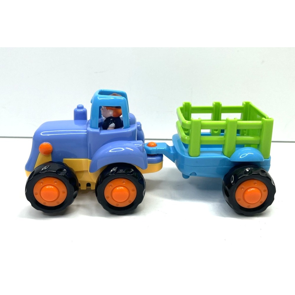 HUILE TOYS PUSH AND GO FRICTION POWERED TRACTOR AND TRAILOR